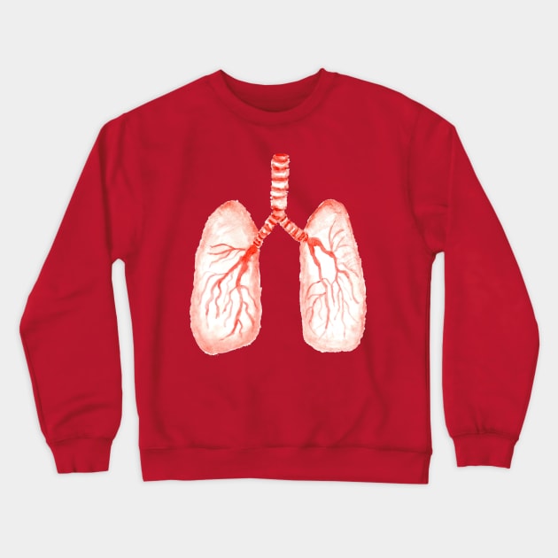 Human lungs watercolor Crewneck Sweatshirt by AnnArtshock